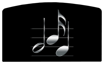 DACRO-382-SL-BK Silver Music Notes Black